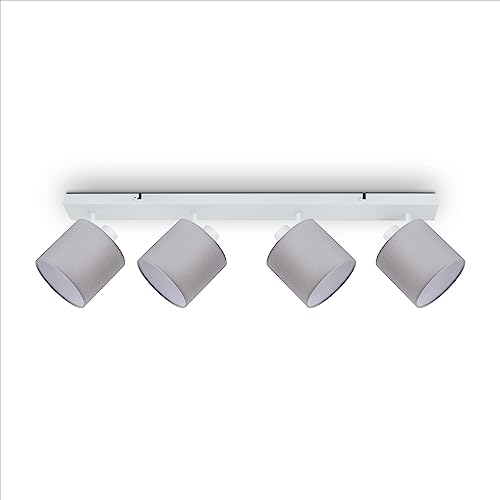 Image of Paco Home LED Pendant Light Wall Lamp Ceiling Light Living Room Dining Room Bedroom Modern Design Mono Shade Fabric E14, Colour:Grey - White, Type of luminaire___Technology:Wall lamp 24E14