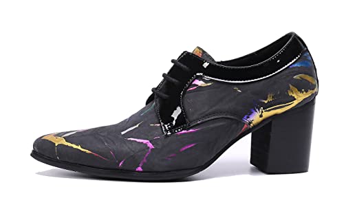 Santimon Men's Fashion Genuine Leather Pointed Toe Lace-Up Comfort Casual Dress Formal Oxfords Pump Shoes2