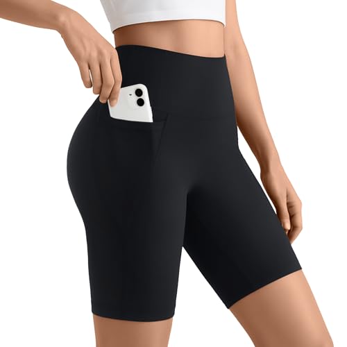 Womens ButterLuxe Biker Shorts 6Inches - High Waisted Elastic Workout Running Gym Volleyball Spandex Yoga with Pockets