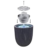 Hydria Water Feature Kit, Turn Any Pot Into a Fountain, Long Rechargeable Battery Life, LED Lights & Remote Control, No Solar, Indoor & Outdoor Fountain, Easy Setup (Pot Not Included), British Brand