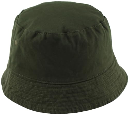 Image of Tom Franks Mens Reversible Cotton Bucket Sun Hat in Khaki/Navy, Size: Medium-Large