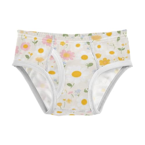 KLL Polka Dots and Tender Chamomile Flowers Little Boys Cotton Training Underwear Cute Undies