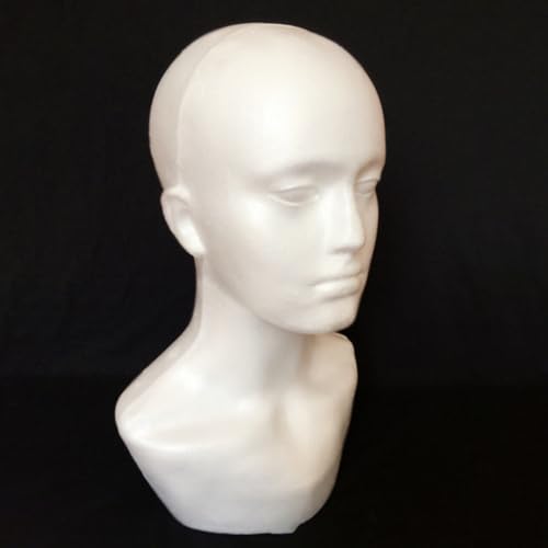 Cabeza de espuma con base estable para modelado de pelucas y escaparates 7