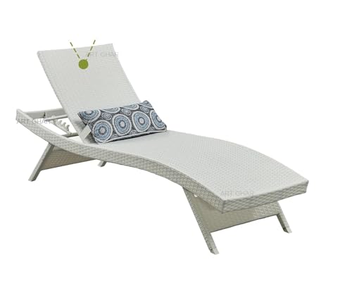 Image of UF Outdoor Poolside Lounger with Adjustable Backrest Sun Chaise Recliner for Terrace Garden Poolside for Relaxation Durable and Stylish- Set of 2 (Sky Blue & Black)