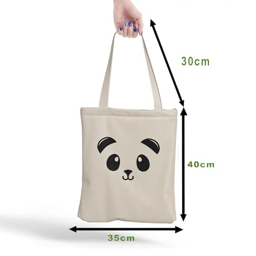 Ecobag Panda Bolsa de Praia Grande Sacola de Tecido Dobrável Ecológica Feminina 30x40 REC Store