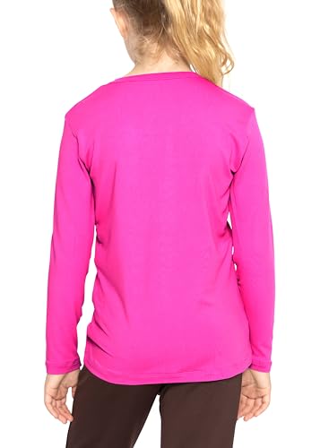 Image of Shirts for Girls Long Sleeve Crew Neck Top, Hoodie or 3 /4 Sleeve Soft Stretch Kids Lightweight Size 2-16