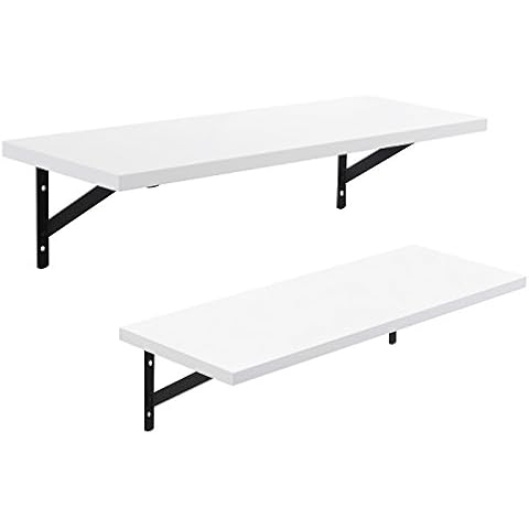 SONGMICS Set of 2 High Gloss Floating Shelves Cover