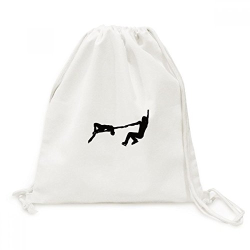 Toile drawstring backpack patin joueur sac de voyage léger