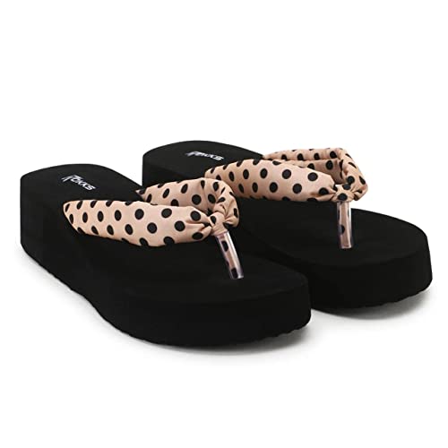 Image of ROKKS Woman's Fashionable Mid-Heel Sandals Flip-Flops Regular Wear Comfortable Slipper for Girls / Ladies(AE-Heel-031)