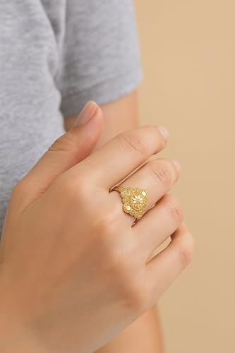 Image of Handicraft Kottage Ethnic 18k Gold Plated Brass Ring for Women & Girls