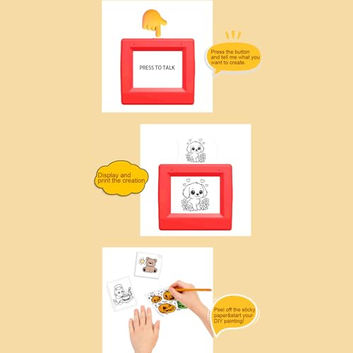 Image of Portable AI Sticker Printer, AI Voice Instant Thermal Sticker Maker with Display, Custom Thermal Label Printer for Journaling, Projects & DIY Crafts, 3H Working