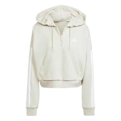 Adidas Women's Essentials 3-Stripes French Terry Quarter-Zip Hoodie, Wonder...