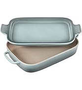 Le Creuset Stoneware Rectangular Dish with Platter Lid, 14 3/4" X 9", Sea Salt