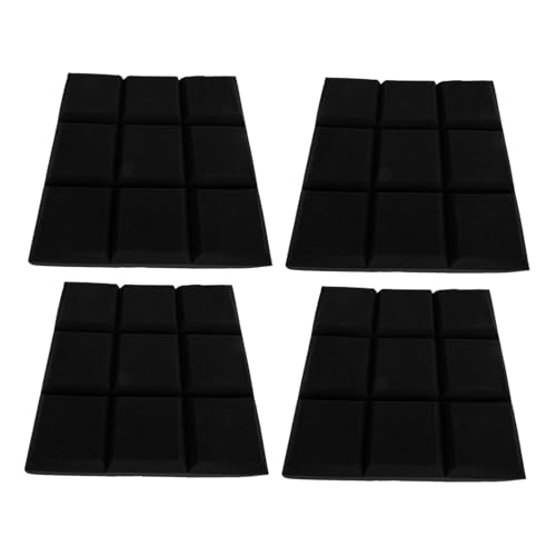 TOYANDONA 4 piezas Paneles acústicos de absorción de sonido Auto-adhesivos Tableros de esponja de alta densidad para reducción de ruido para estudios de grabación oficinas y teatros en casa miniatura 1
