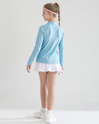 Image of Angel season Boys Girls Long Sleeve Shirts Breathable Moisture Wicking Athletic Activewear T-Shirt for Kids, 5-14 Years