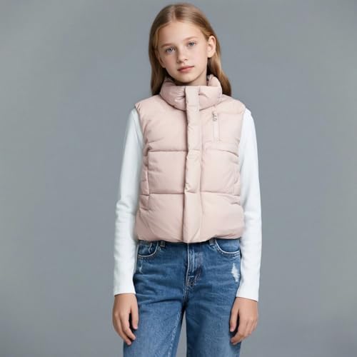 Icegrey Girls Boys Puffer Vest Cropped Puffy with Pockets Lightweight Outerwear Vests Warm Sleeveless3