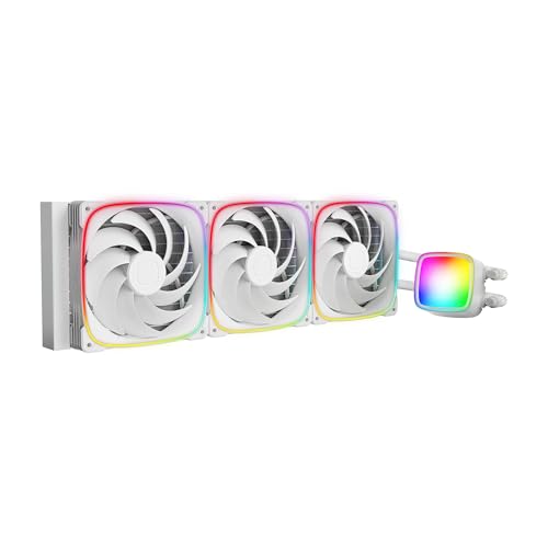 Image of Geometric Future Eskimo Pro - 420mm AIO CPU Liquid Water Cooler- RGB PWM Squama 2503W 140mm Fan x 3- Fit Intel LGA 1700, AMDAM5 - White- (GEO-EP-42W)