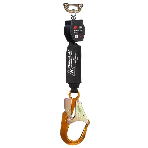 3M™ DBI-SALA® Nano-Lok™ Hot Work Self-Retracting Lifeline with Quick Connect 3100560, Web, Aluminum Rebar Hook, 6 ft.