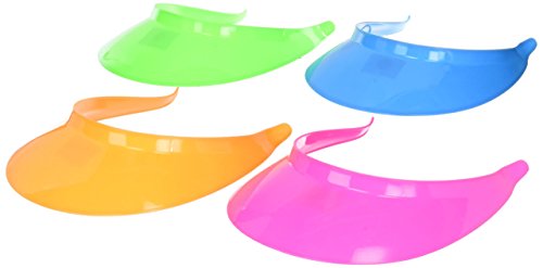 Dozen Assorted Neon Brights Plastic Visors