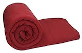 Betz Luxus Maxi Fleecedecke Kuscheldecke Wohndecke Farbe Dunkel Rot Größe 140x190 cm Qualität: 220 g/m²