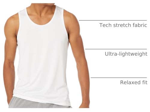 Image of Amazon Essentials Men's Quick Dry Moisture-Wicking Tech Stretch Active Sleeveless Tank Top Workout Shirt