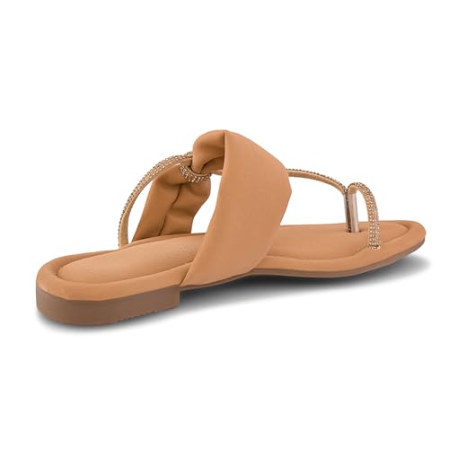 Image of Centrino Women's Slide Sandals | Stylish Slip-On for Ladies | T-Strap Cushioned Footbed for Comfort | Elegant & Trendy Braided Strap Flip Flops | Lightweight Casual Summer Slides (9311)