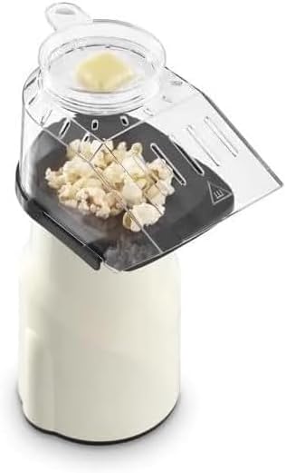Hot Air Popcorn Popper, 16 Cups Capacity, Oil-Free Cooking, Built-in Butter Melting Tray, Cream