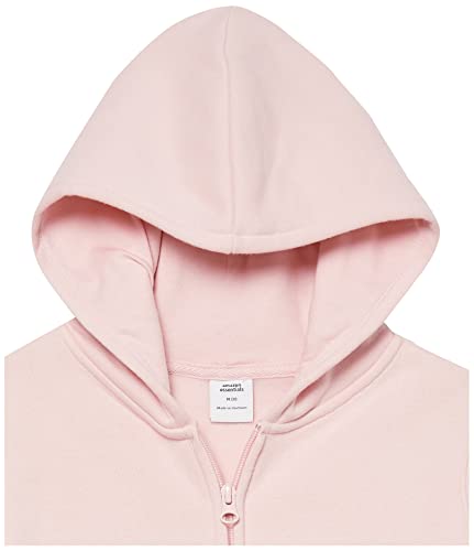 Image of Amazon Essentials Girls and Toddlers' Fleece Zip-Up Hooded Sweatshirt with Lined Hood and Rib Knit Detail
