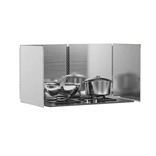 Protector antisalpicaduras de acero inoxidable plegable de 3 lados para cocina 2