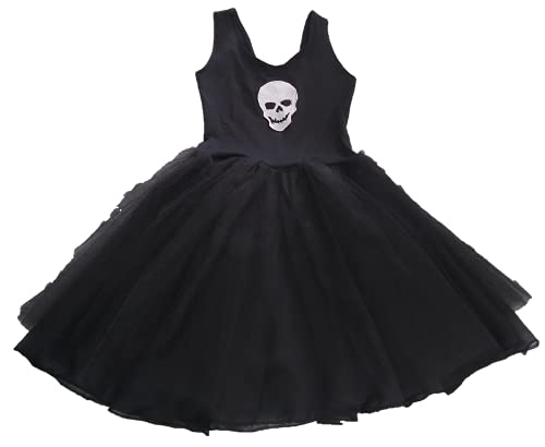 FANTASIA DE BRUXA BRUXINHA COM CHAPEU 4 A 12 ANOS INFANTIL CAVEIRA ROSA OU BRANCA (PRETO CAVEIRA ROS