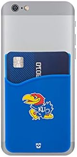 Kansas Jayhawks Adhesive Silicone Cell Phone Wallet/Card Holder for iPhone, Android, Samsung Galaxy, & Most Smartphones