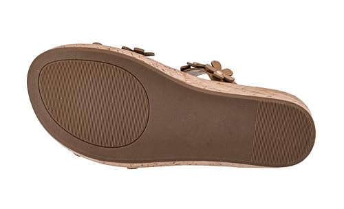 Image of Corkys Footwear Womens Mic Drop Wedge - Featuring A 2.5-inch Heel, A Strappy Upper with 3D Floral Embellishments, and Corkys Signature Soft EVA Insoles