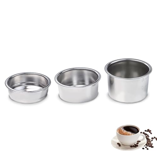piezas de cesta de filtro de café de acero inoxidable de 51 mm, filtros de café reutilizables hechos de acero inoxidable, cesta de filtro poroso de pared simple (una / doble / cuatro tazas)