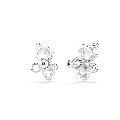 Swarovski Constella stud earrings, Round cut, White, Rhodium finish4