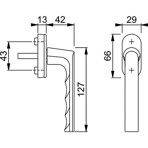OD Hoppe Hamburg Window Handle, Aluminium, F9016 Traffic White - Image 2