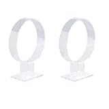 esowemsn 2pcs Clear Acrylic Headband Display Stand Headwear Holder Hairband Organizer Single Hair Hoop Holder Fixing Tools Accessories