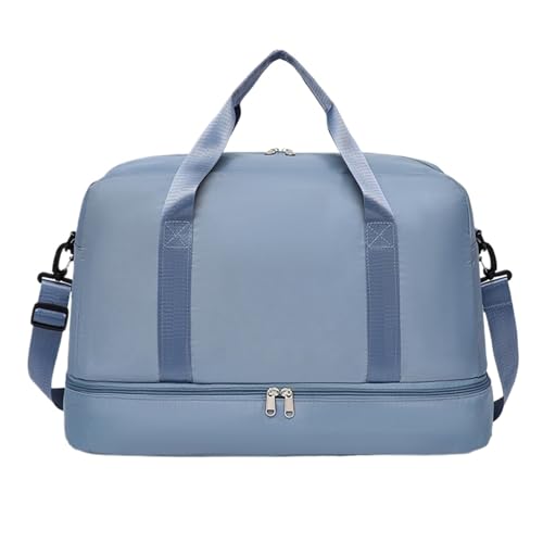 halkaount Bolsas de Deporte y Gimnasio for Hombres y Mujeres, Bolsas de Gimnasio Impermeables, Bolsas de Viaje con Compartimentos Individuales for Zapatos(Light Blue)