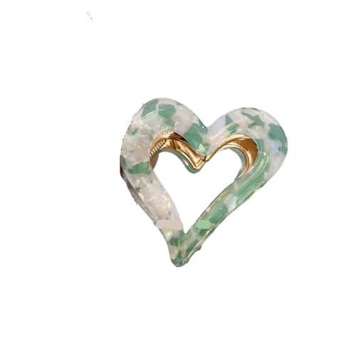 Pince à cheveux en cœur alliage vert accessoire demi-queue femme