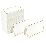 FPHADO 120 tarjetas pequeñas para tienda de campaña con bordes dorados y blancos, adecuadas para bodas, banquetes, tarjetas de mesa y tarjetas de nombre