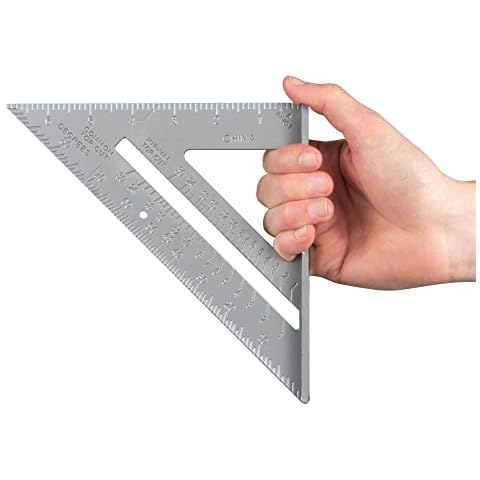 7" Aluminium Multifunctional Set Square Tri-Square Mitre Saw Guide Measure Measuring 45 90 Degree Angle Roofing Builders Carpenters Engineers Speed Ruler Cover