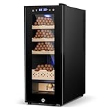 Velieta Cigar Electric Humidor, 35L 250 Counts Large Capacity Thermostatic Electric Cigar Cooler Cabinet with Digital LED Screen, Safety Lock,Smart Humidity & Temp Control, Gifts for Men