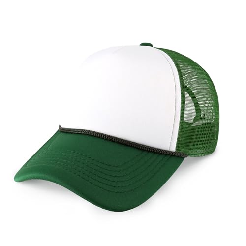 Image of CHOK.LIDS Classic Foam Trucker Hat Summer Mesh Rope Cap Solid Two Toned Blank Hat Mens Womens Adjustable Strap Light Weight