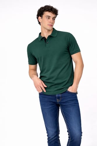 Image of Men's Cotton Polo T-Shirt | Solid Regular Fit Polo Neck T-Shirt | Half Sleeve Casual & Office Wear | Soft Breathable Summer T-Shirt for Men