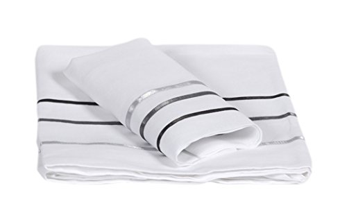 Drap et taie d'oreiller lit enfant 110x190 blanc gris voie lactée lflevl