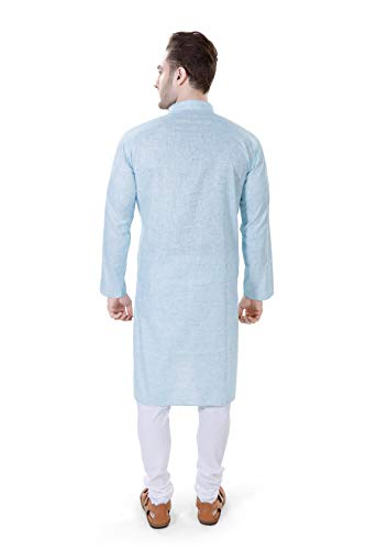 Image of Amazon Brand - Anarva Men's Pastel Linen Kurta Pyjama Set