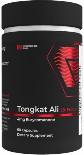 Tongkat Ali Extract Capsules | 200mg | 60 Count | 2% Eurycomanone by HPTLC | Eurycoma longifolia Root Extract