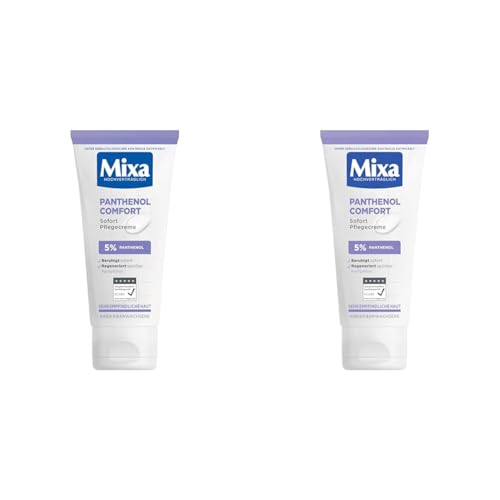 Mixa Sofort Pflegecreme für empfindliche und irritierte Haut, Wundheilcreme gegen Rötungen und extreme Trockenheit, Mit Panthenol, Panthenol Comfort, 50 ml (Packung mit 2)