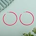 Kercisbeauty Statement Thin Large Pink Hoop Earrings Open Circle Jewelry for Women Neon Colored Cute Sterling Silver Piercing Earrings (Pink)