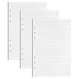 ABCDPP A5-Nachfüllpapier, liniert, 135 Blatt/270 Seiten, A5-Einsatz, dickes nachfüllbares Papier, A5-Notizbuch, 6 Löcher, lose Blätter, gelochtes Papier, Nachfüllblock für Planer und Notizen, 3 Stück