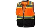 Pyramex RVZ4420BM RVZ44 Series Vest Hi-Vis Orange - Black Bottom- Size Medium